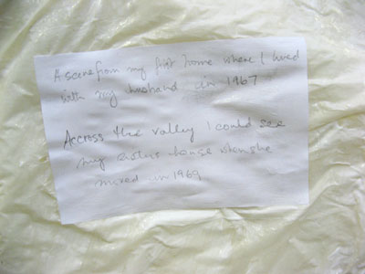 Some of the hand-written text about ideas of "home".